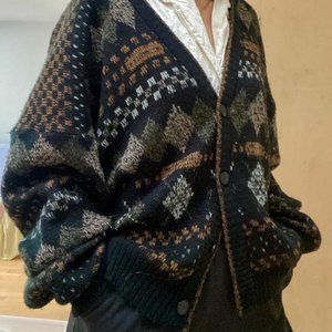 Grandma/grandpa-core wool cardigan sweater
